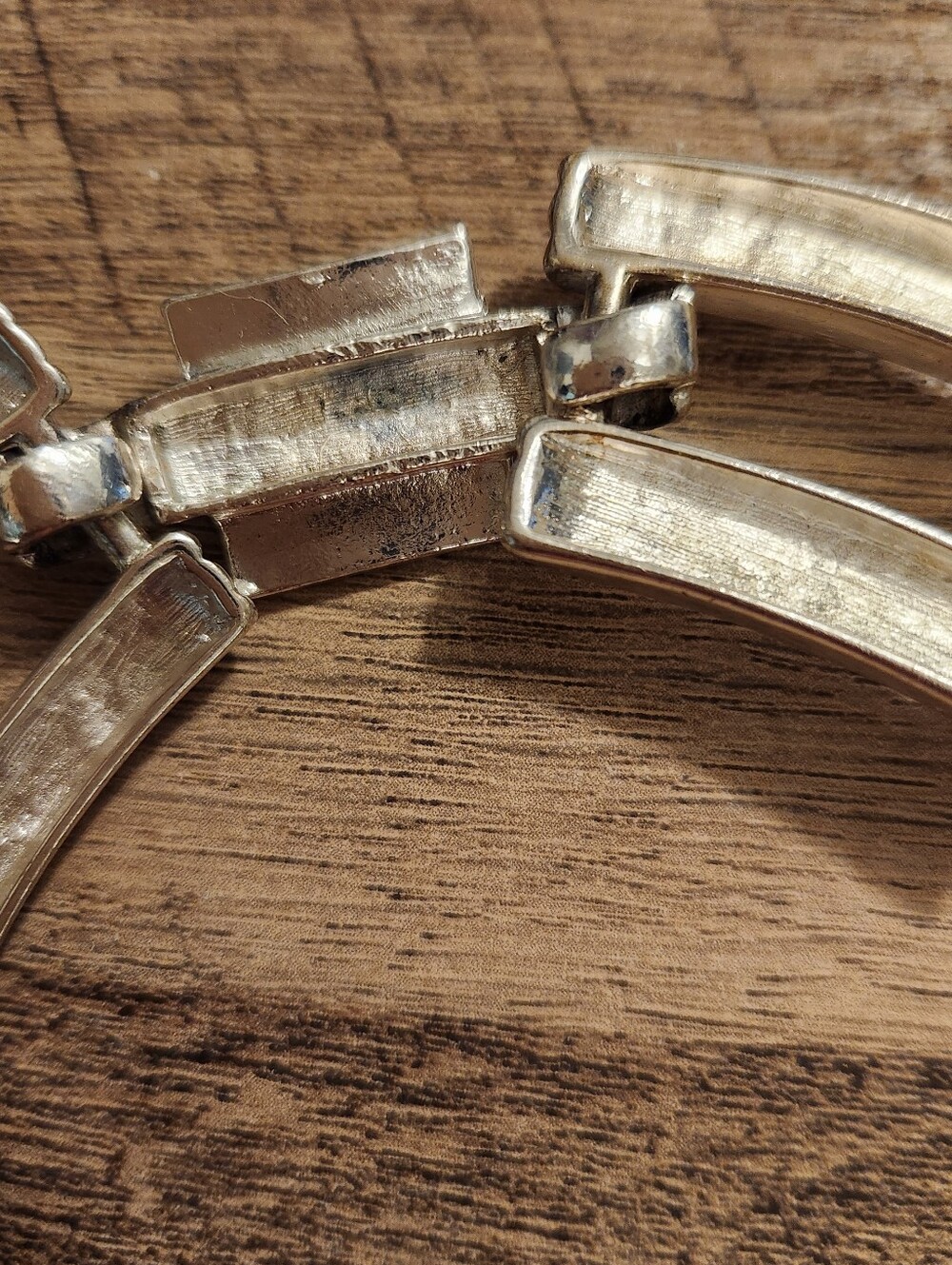 Silver-Tone Pyramid Link Necklace and Bracelet Set - Picture 6 of 12